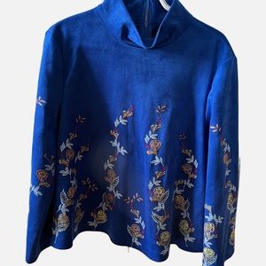 Zara suede blue formal top in size M